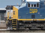 CSX 7025 with "DP" sticker